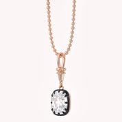 3 CTTW Cushion Cut Lab Grown Diamond Solitaire Charm Pendant Necklace
