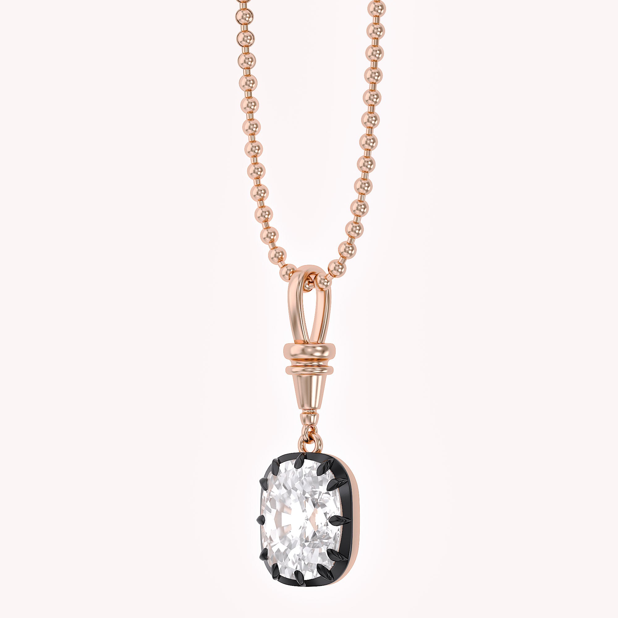 3 CTTW Cushion Cut Lab Grown Diamond Solitaire Charm Pendant Necklace