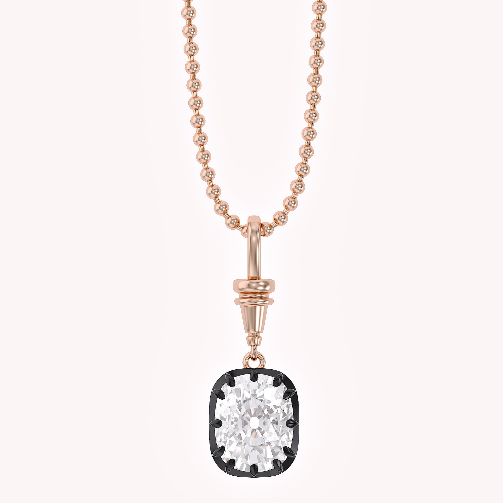3 CTTW Cushion Cut Lab Grown Diamond Solitaire Charm Pendant Necklace