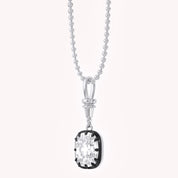 3 CTTW Cushion Cut Lab Grown Diamond Solitaire Charm Pendant Necklace