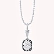 3 CTTW Cushion Cut Lab Grown Diamond Solitaire Charm Pendant Necklace