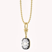 3 CTTW Cushion Cut Lab Grown Diamond Solitaire Charm Pendant Necklace