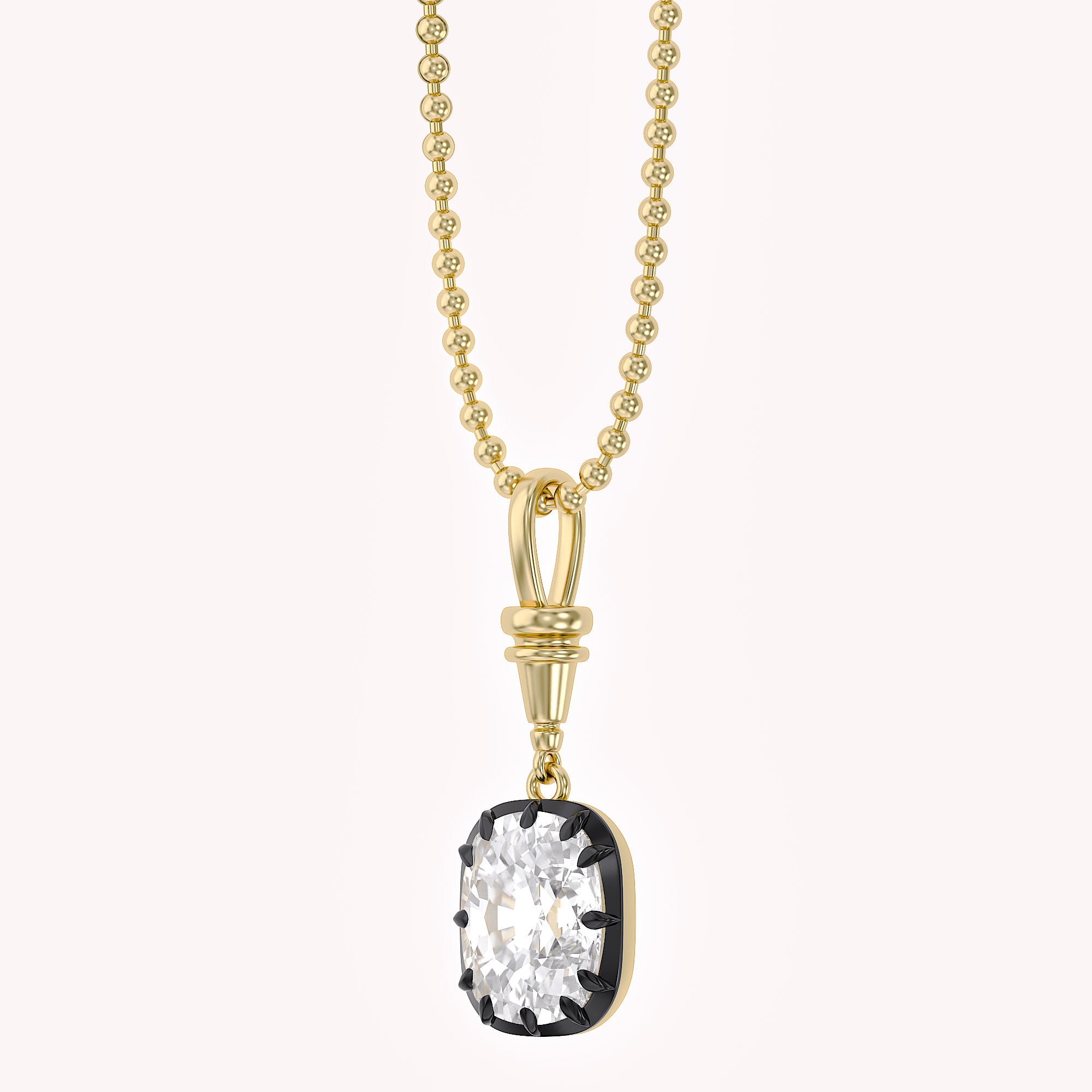 3 CTTW Cushion Cut Lab Grown Diamond Solitaire Charm Pendant Necklace