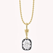 3 CTTW Cushion Cut Lab Grown Diamond Solitaire Charm Pendant Necklace