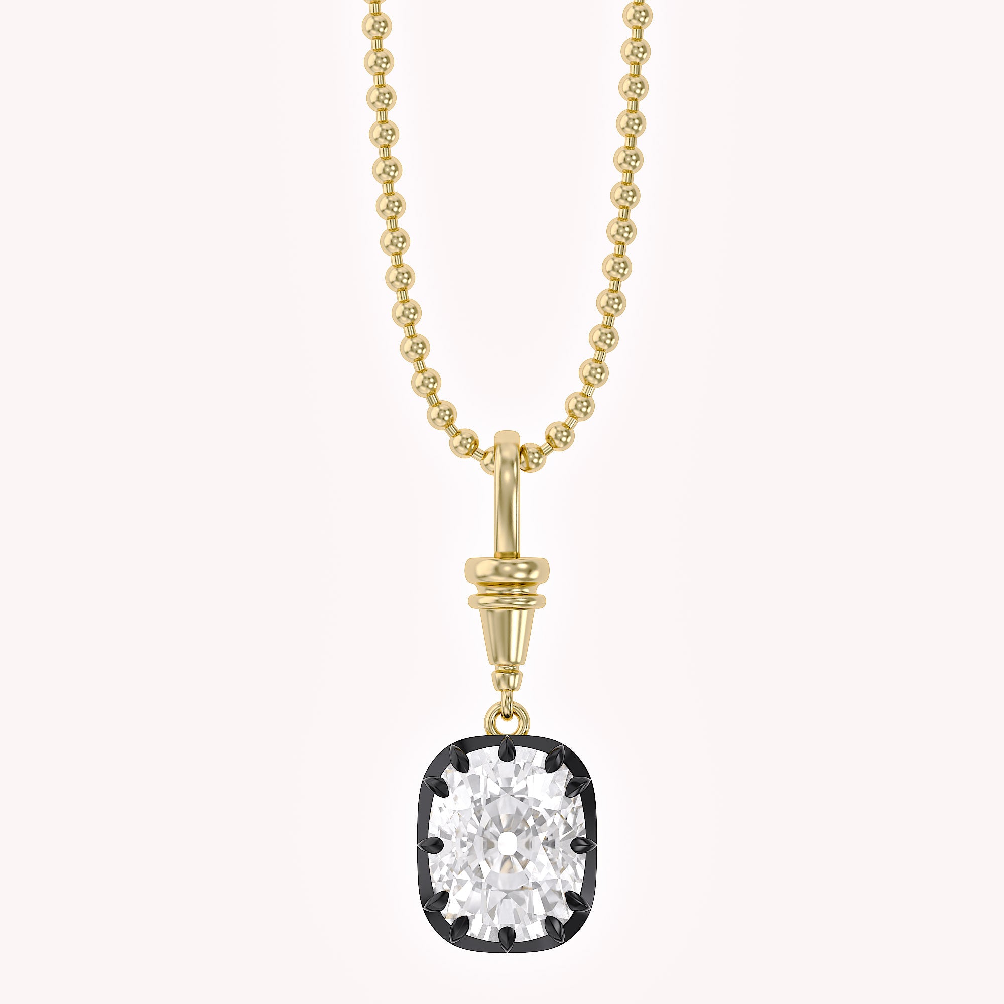 3 CTTW Cushion Cut Lab Grown Diamond Solitaire Charm Pendant Necklace