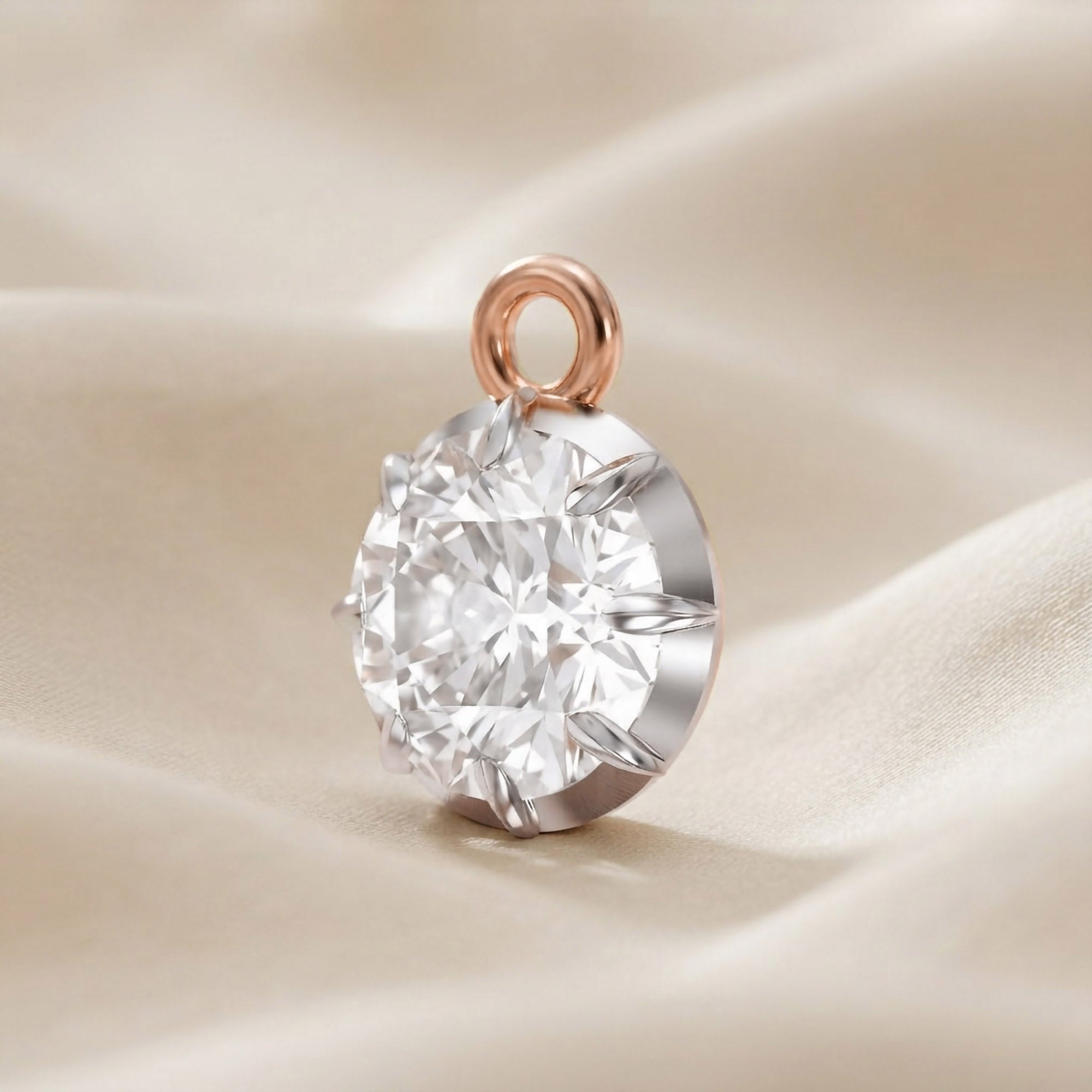 1 Cttw Round Cut Lab Grown Diamond Solitaire Pendant Necklace