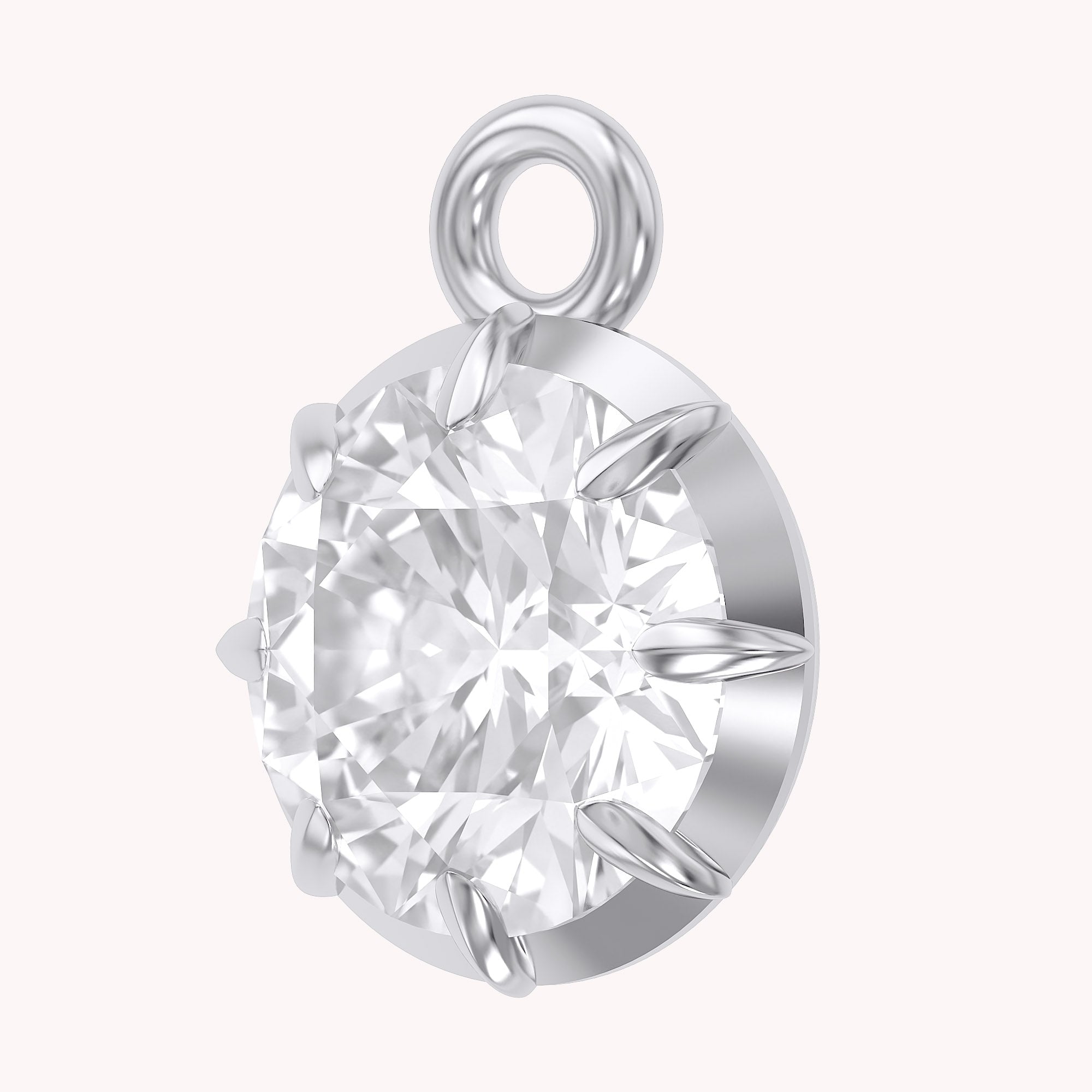 1 Cttw Round Cut Lab Grown Diamond Solitaire Pendant Necklace