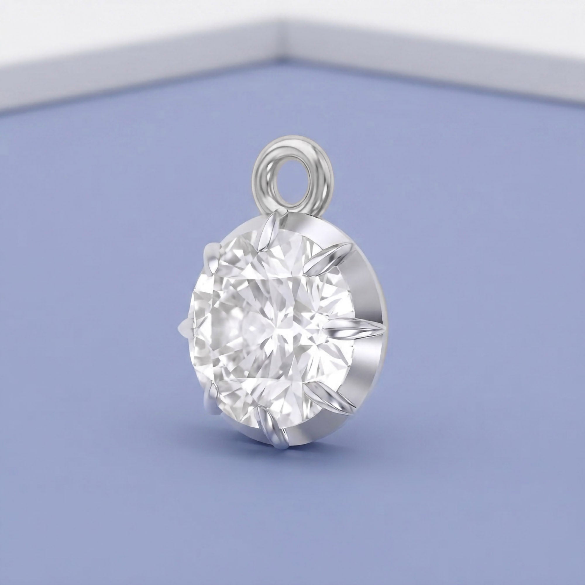 1 Cttw Round Cut Lab Grown Diamond Solitaire Pendant Necklace