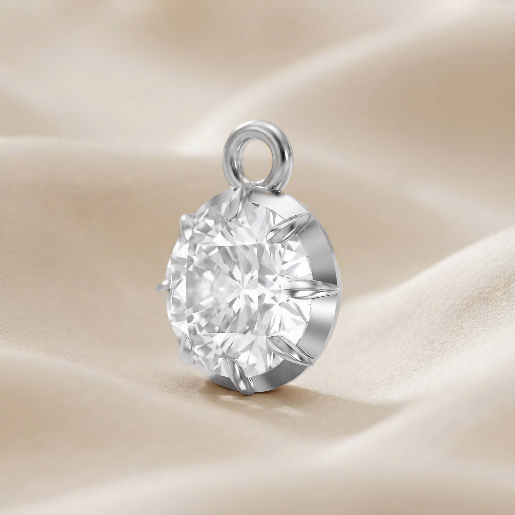 1 Cttw Round Cut Lab Grown Diamond Solitaire Pendant Necklace