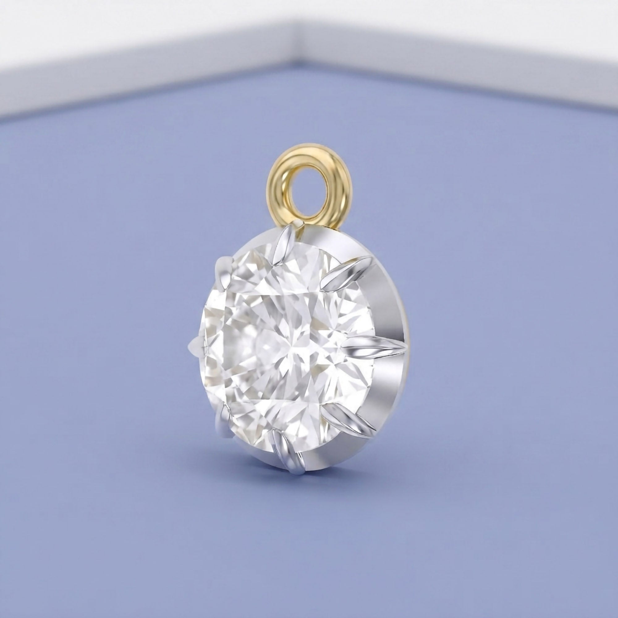 1 Cttw Round Cut Lab Grown Diamond Solitaire Pendant Necklace