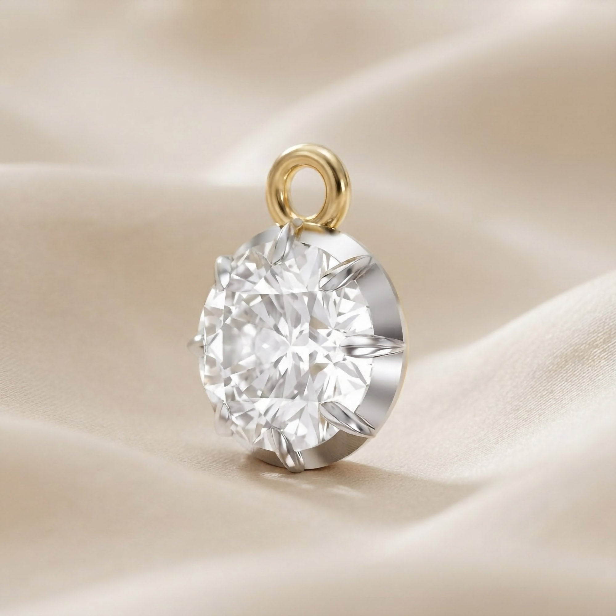 1 Cttw Round Cut Lab Grown Diamond Solitaire Pendant Necklace