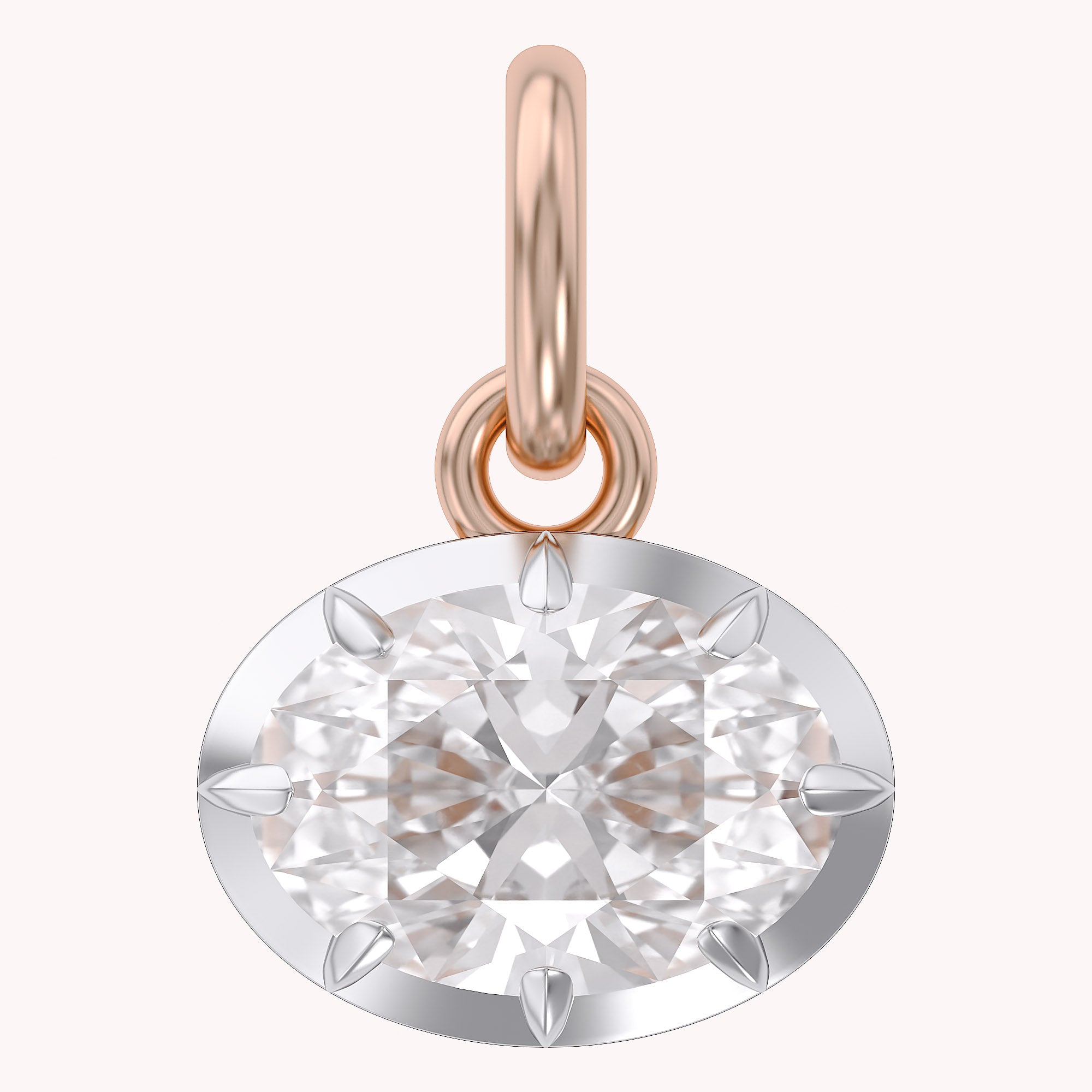 1.00 Carat Oval Shape Lab Grown Diamond Solitaire Pendant