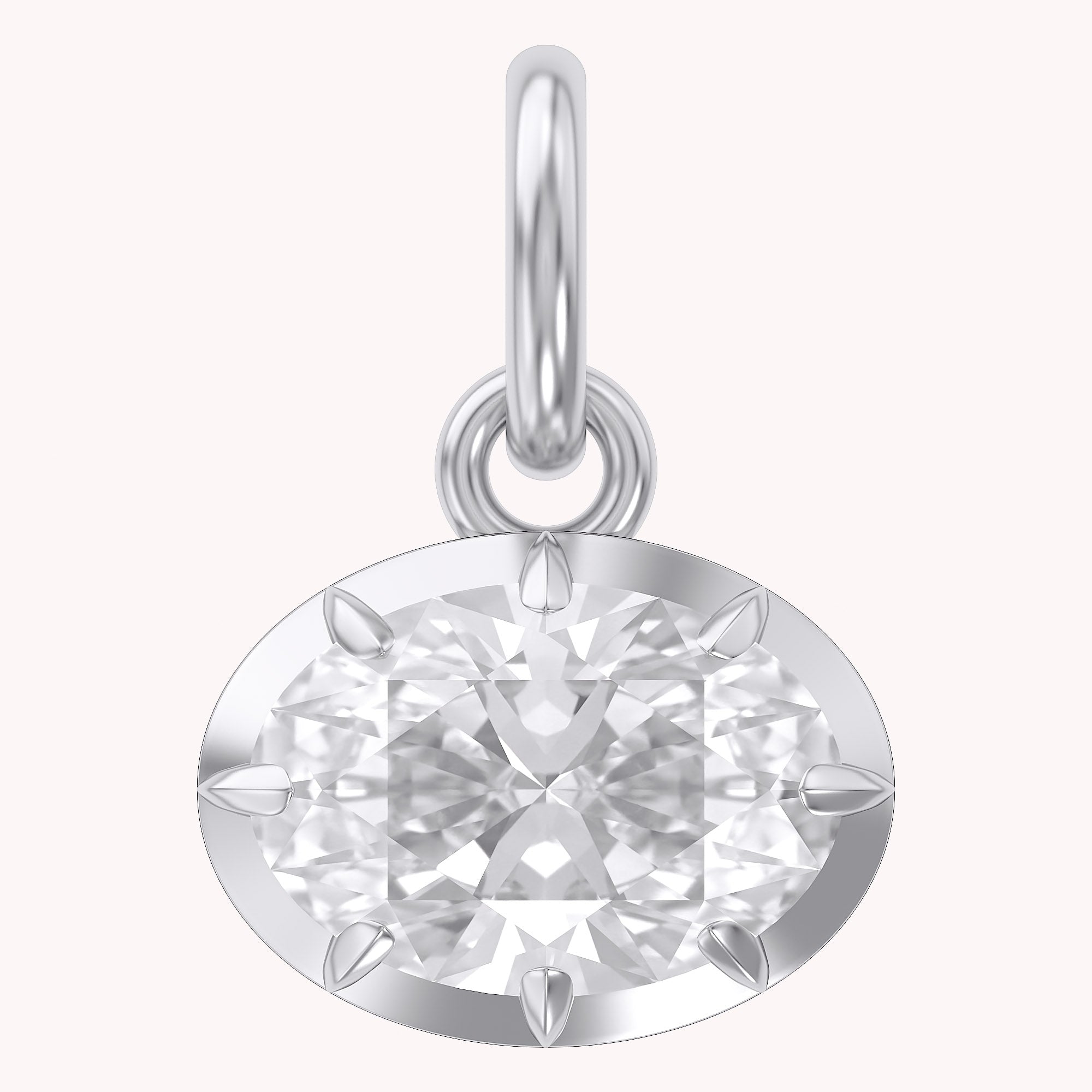 1.00 Carat Oval Shape Lab Grown Diamond Solitaire Pendant