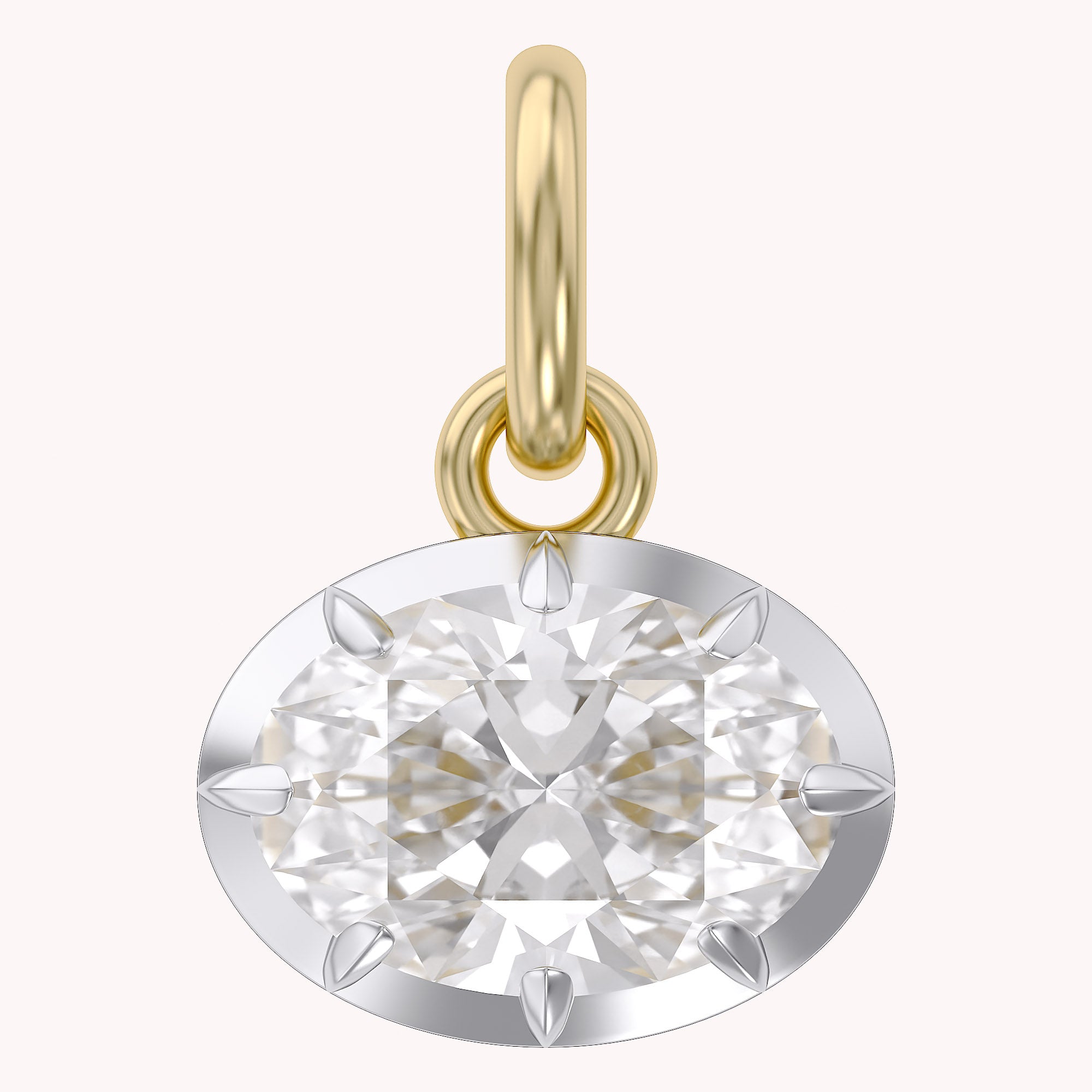 1.00 Carat Oval Shape Lab Grown Diamond Solitaire Pendant