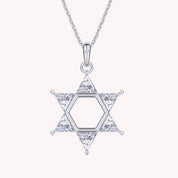 Star of David Pendant Necklace studded with Cubic Zirconia