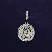 Round Shape Lab Grown Diamond Shri Ganesh Charm Pendant