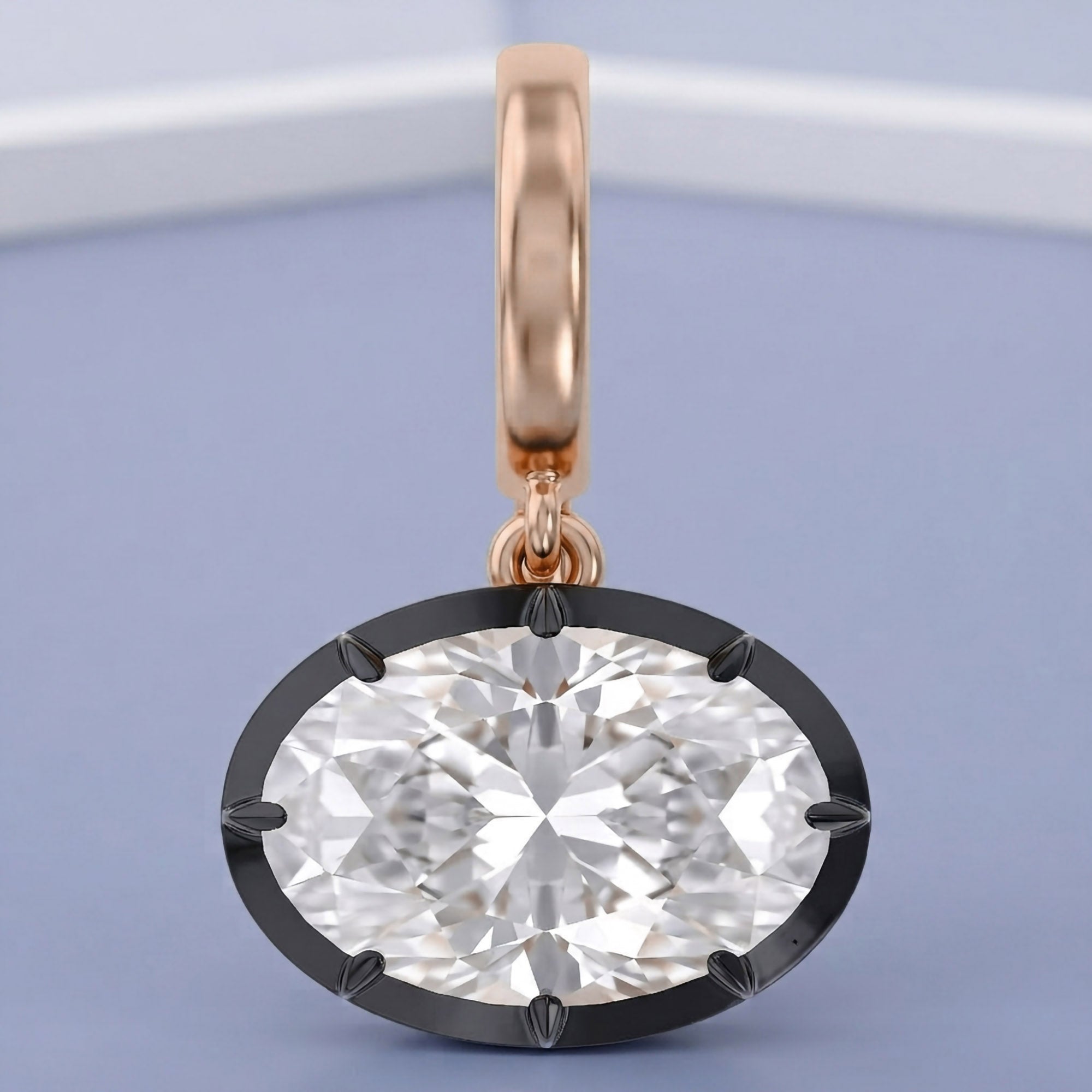 Solitaire Pendant Oval Cut Lab Grown Diamond