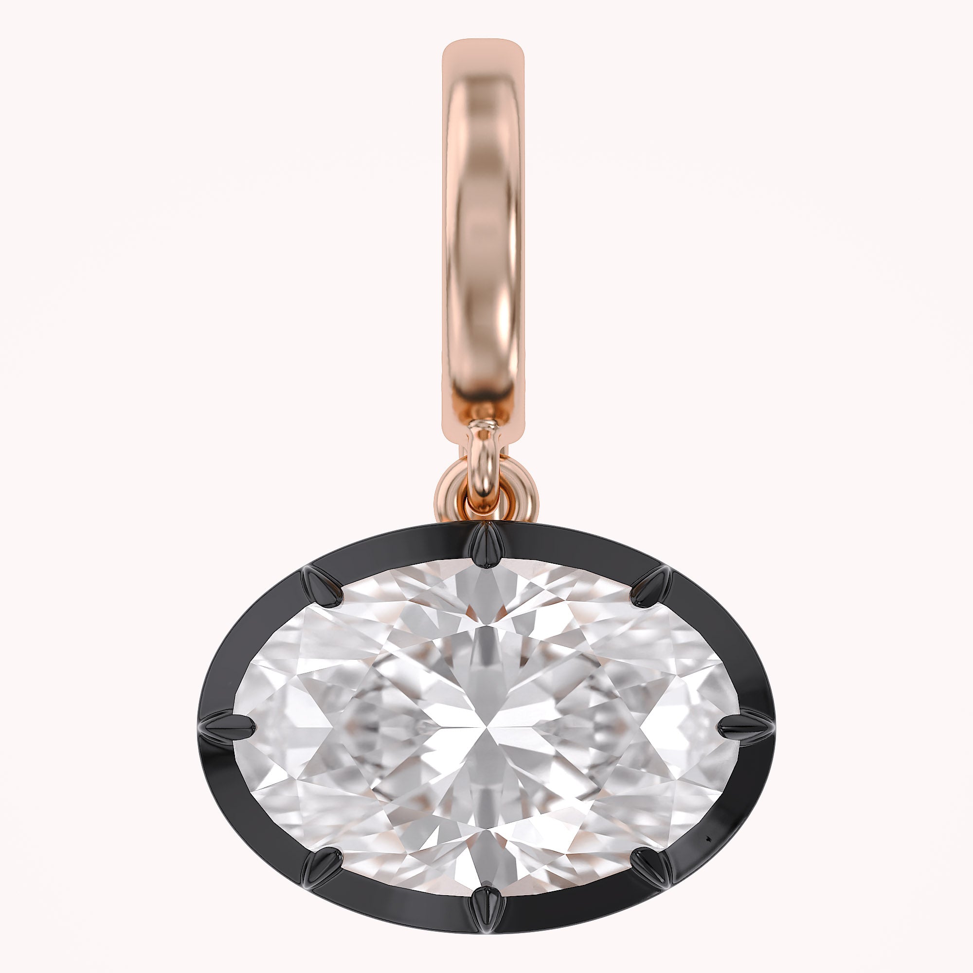 Solitaire Pendant Oval Cut Lab Grown Diamond