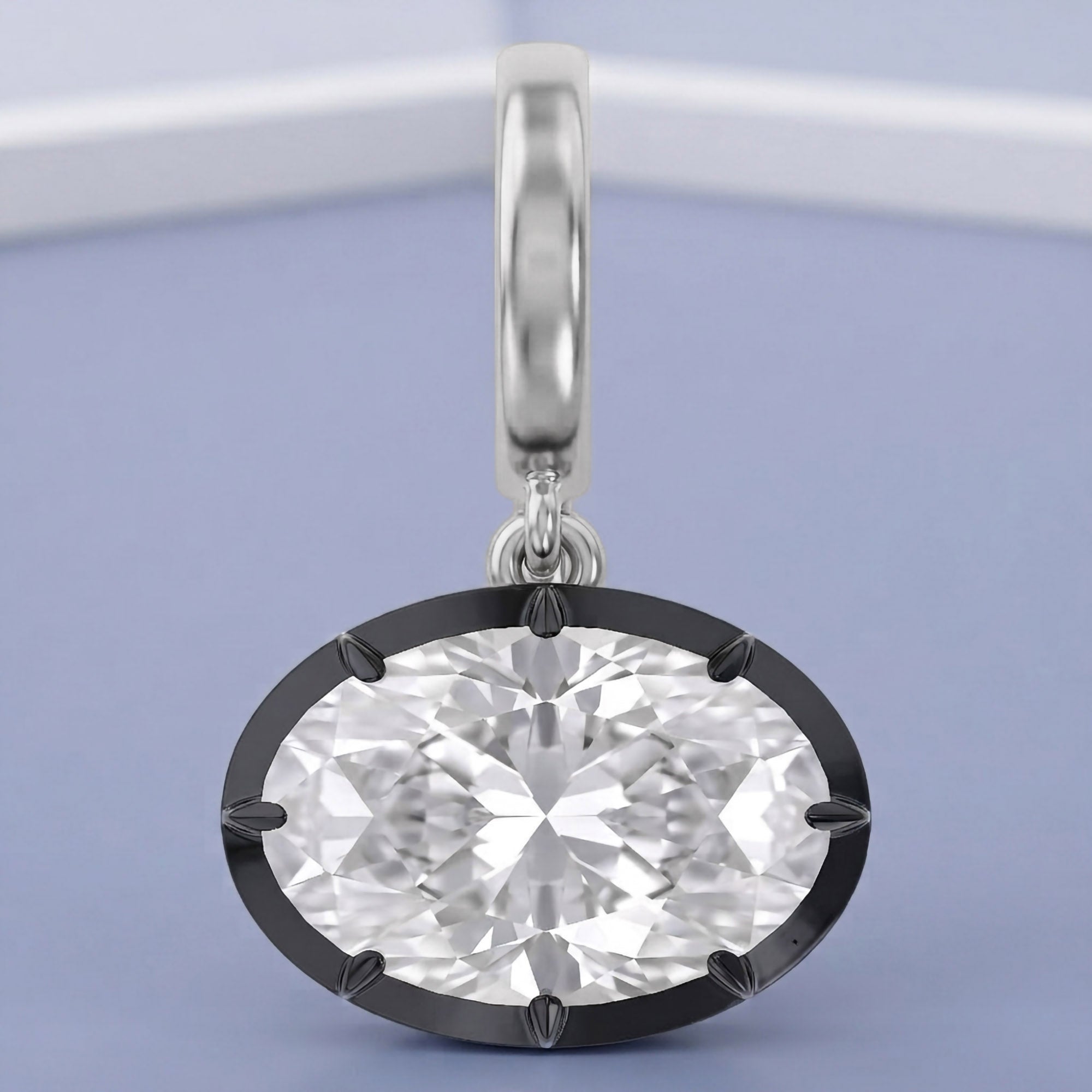 Solitaire Pendant Oval Cut Lab Grown Diamond