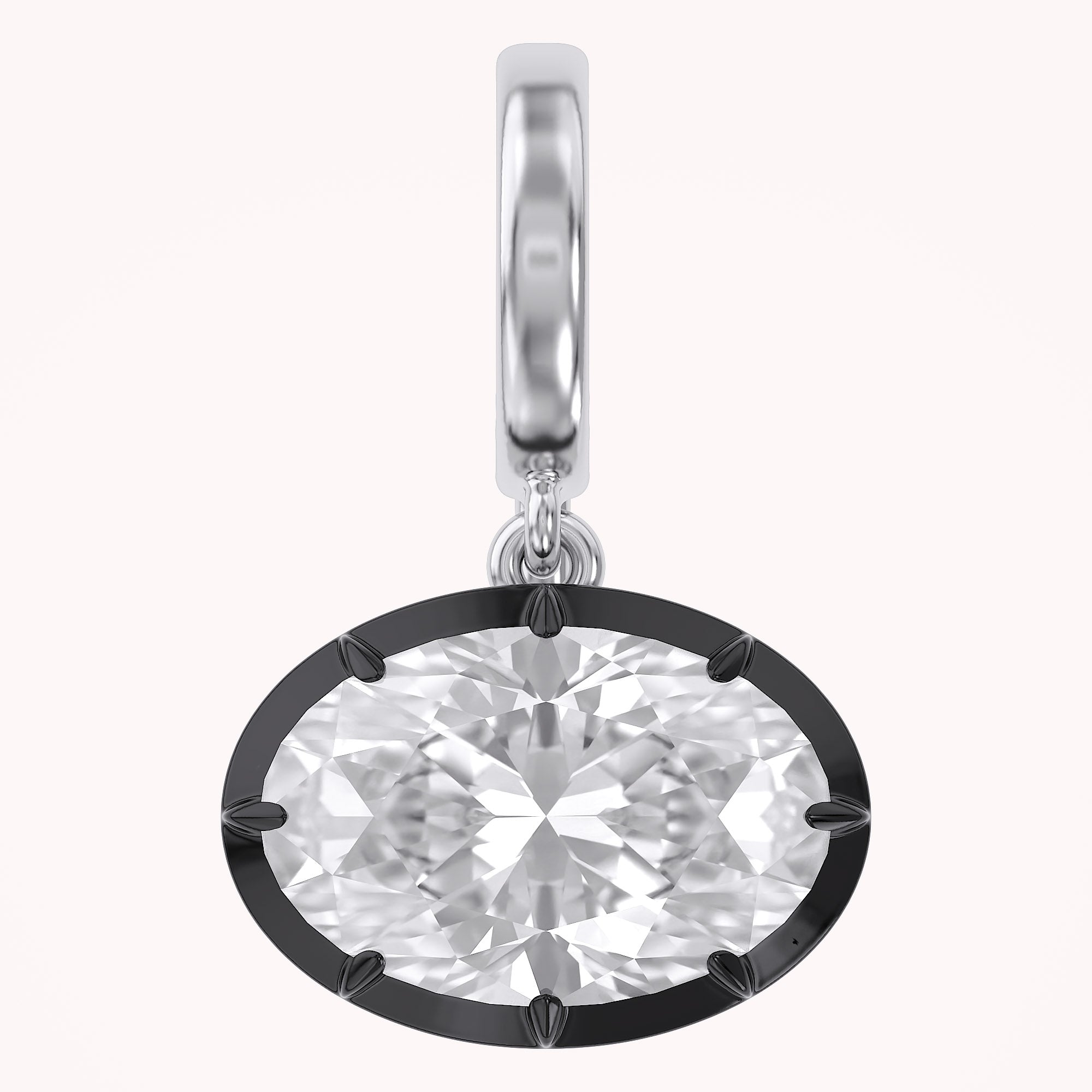 Solitaire Pendant Oval Cut Lab Grown Diamond