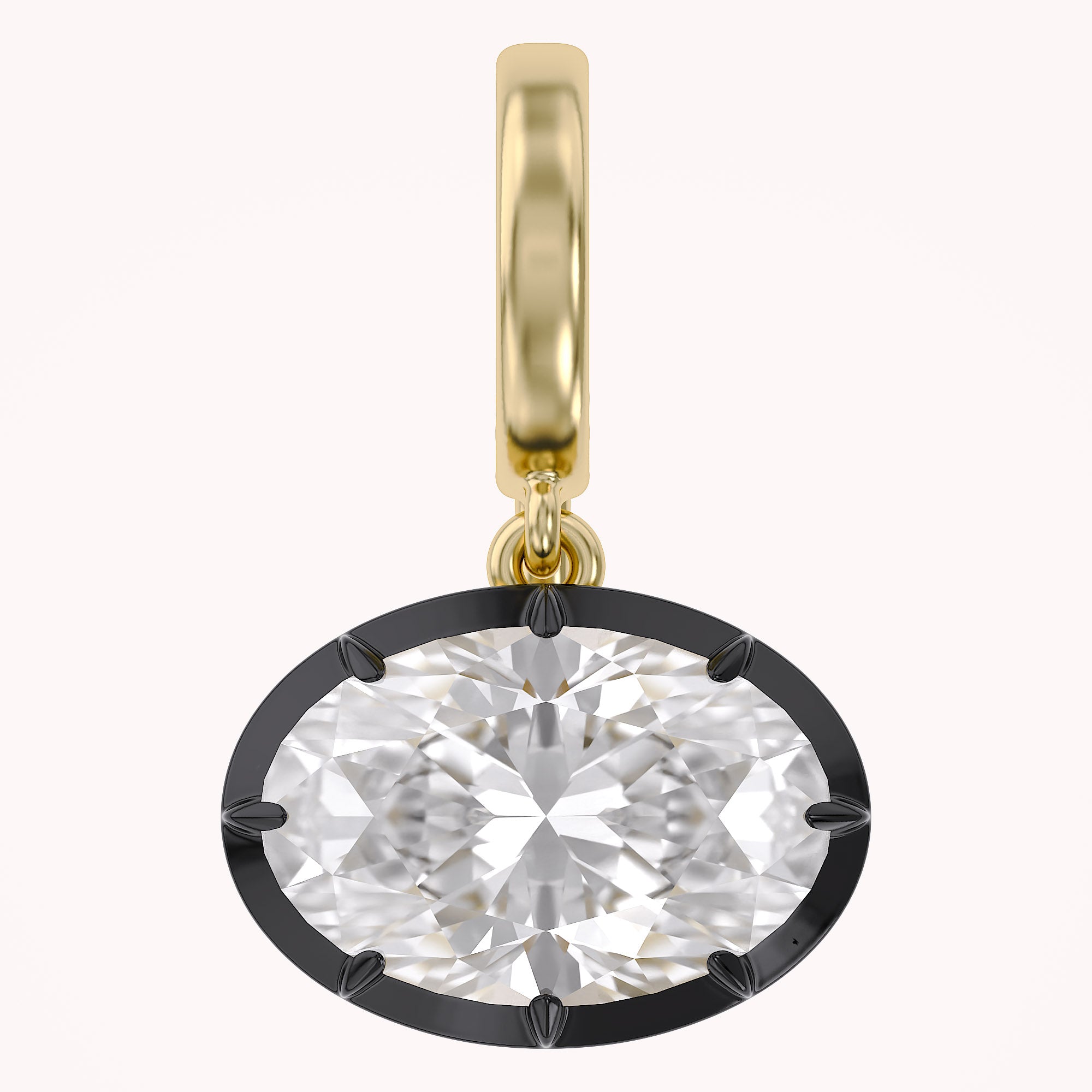 Solitaire Pendant Oval Cut Lab Grown Diamond