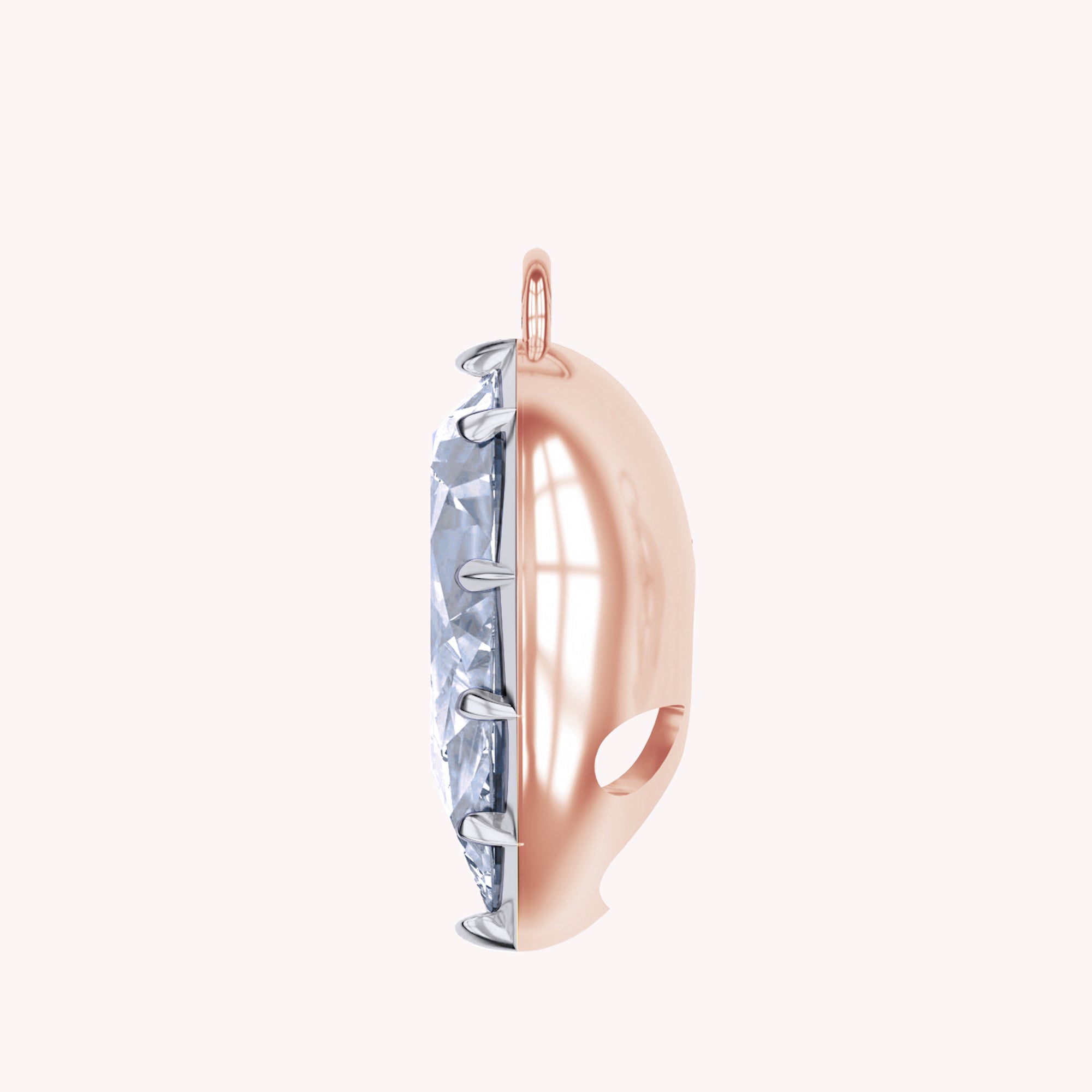 Pear Shape Lab Created Moissanite Two Tone Pendant