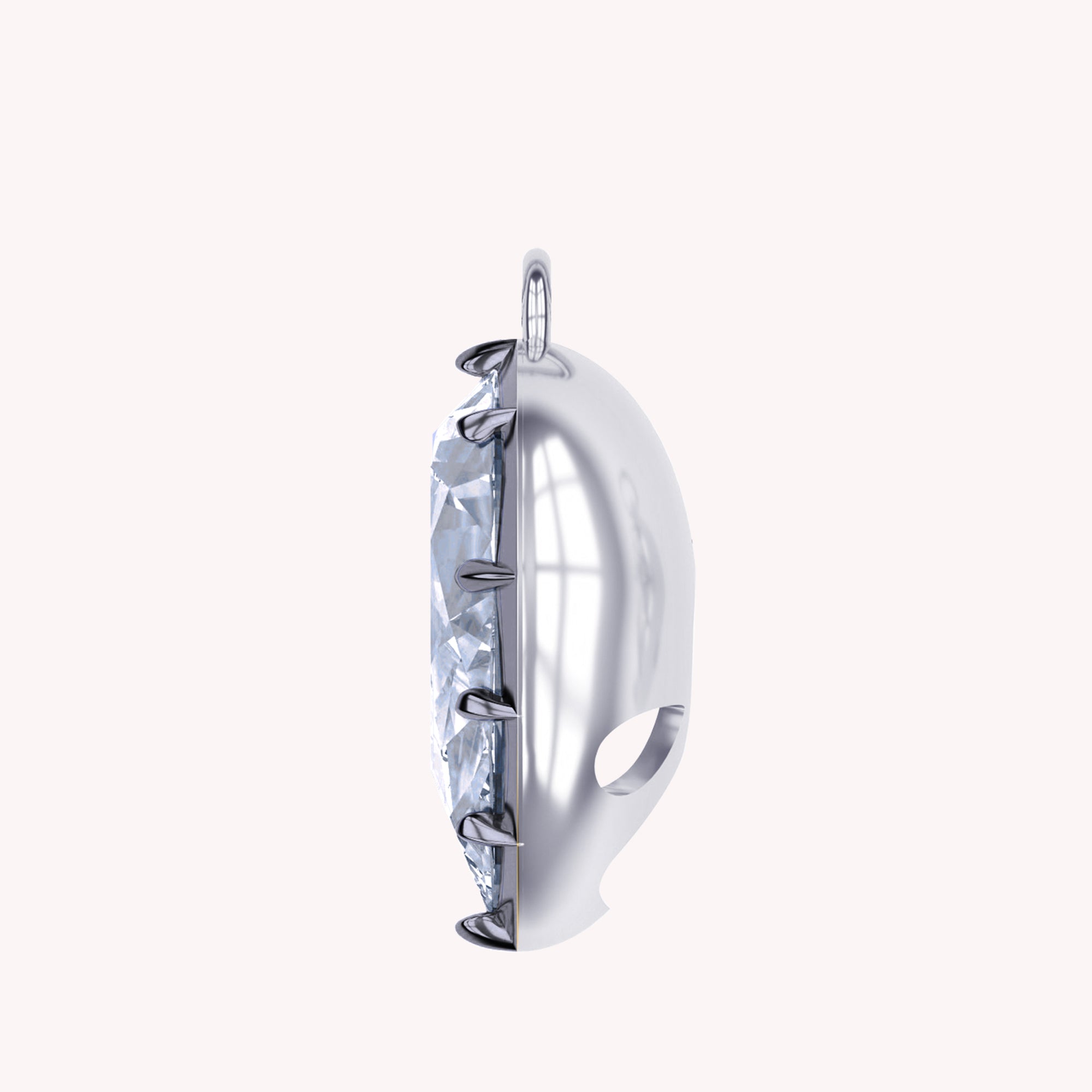 Pear Shape Lab Created Moissanite Two Tone Pendant