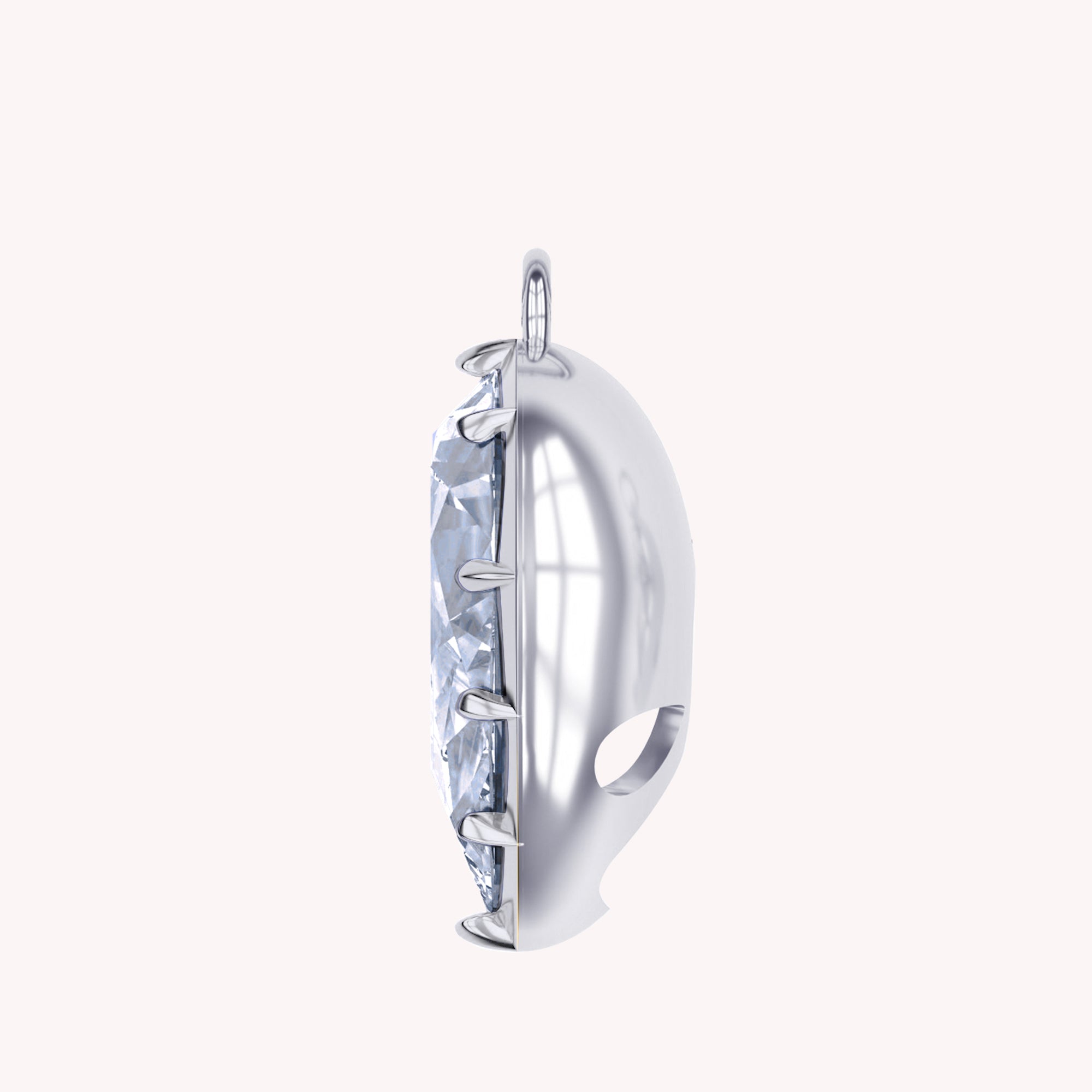 Pear Shape Lab Created Moissanite Two Tone Pendant