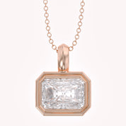 Premium Lab Grown Radiant Cut White Diamond Pendant Necklace