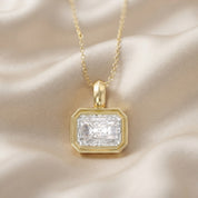 Premium Lab Grown Radiant Cut White Diamond Pendant Necklace