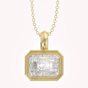 Premium Lab Grown Radiant Cut White Diamond Pendant Necklace