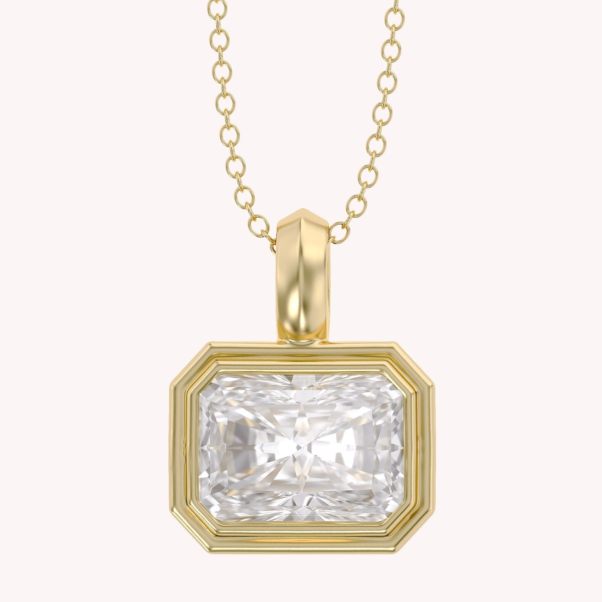 Premium Lab Grown Radiant Cut White Diamond Pendant