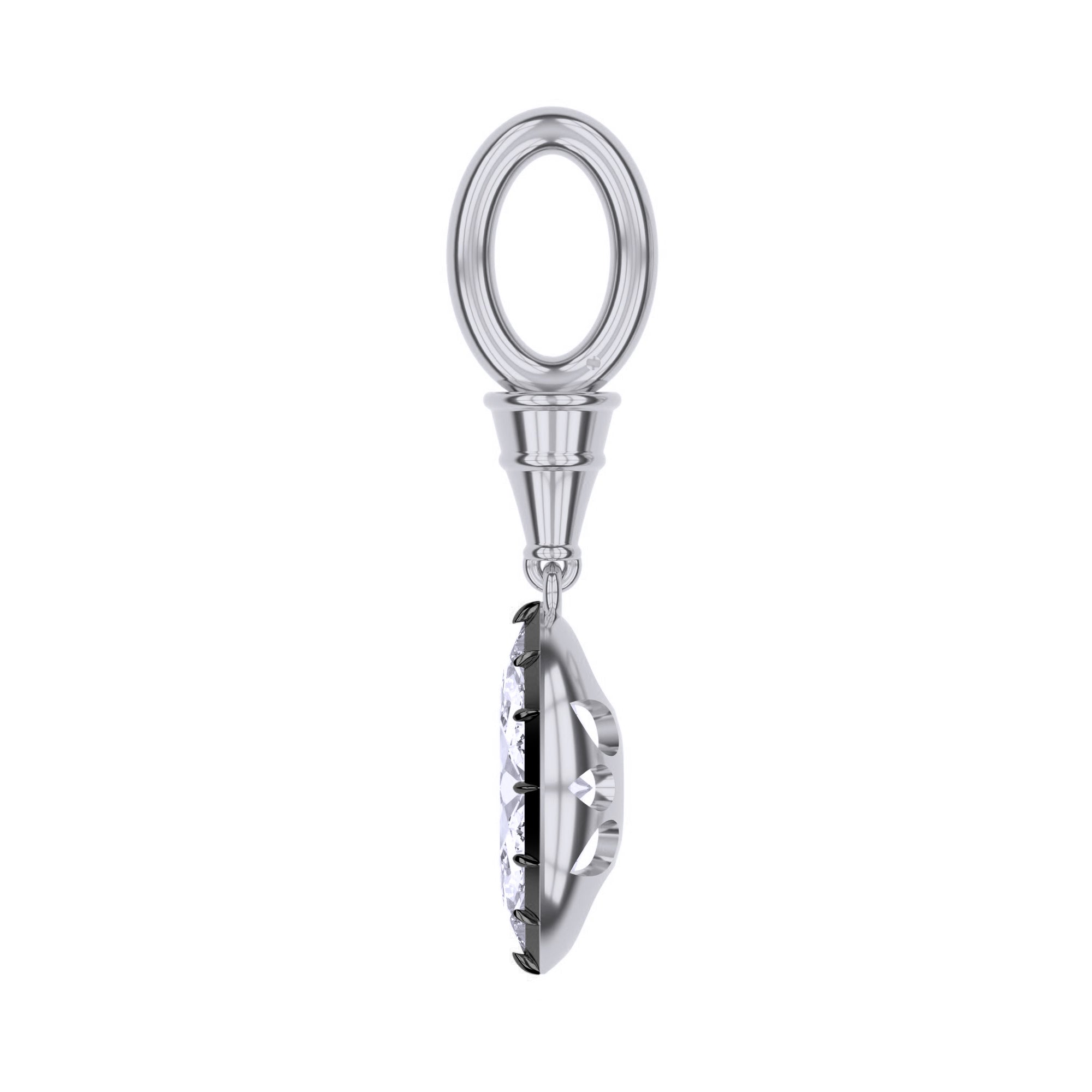 Solitaire Charm Pendant Multi Shape 3.00 Carat Lab Created Moissanite