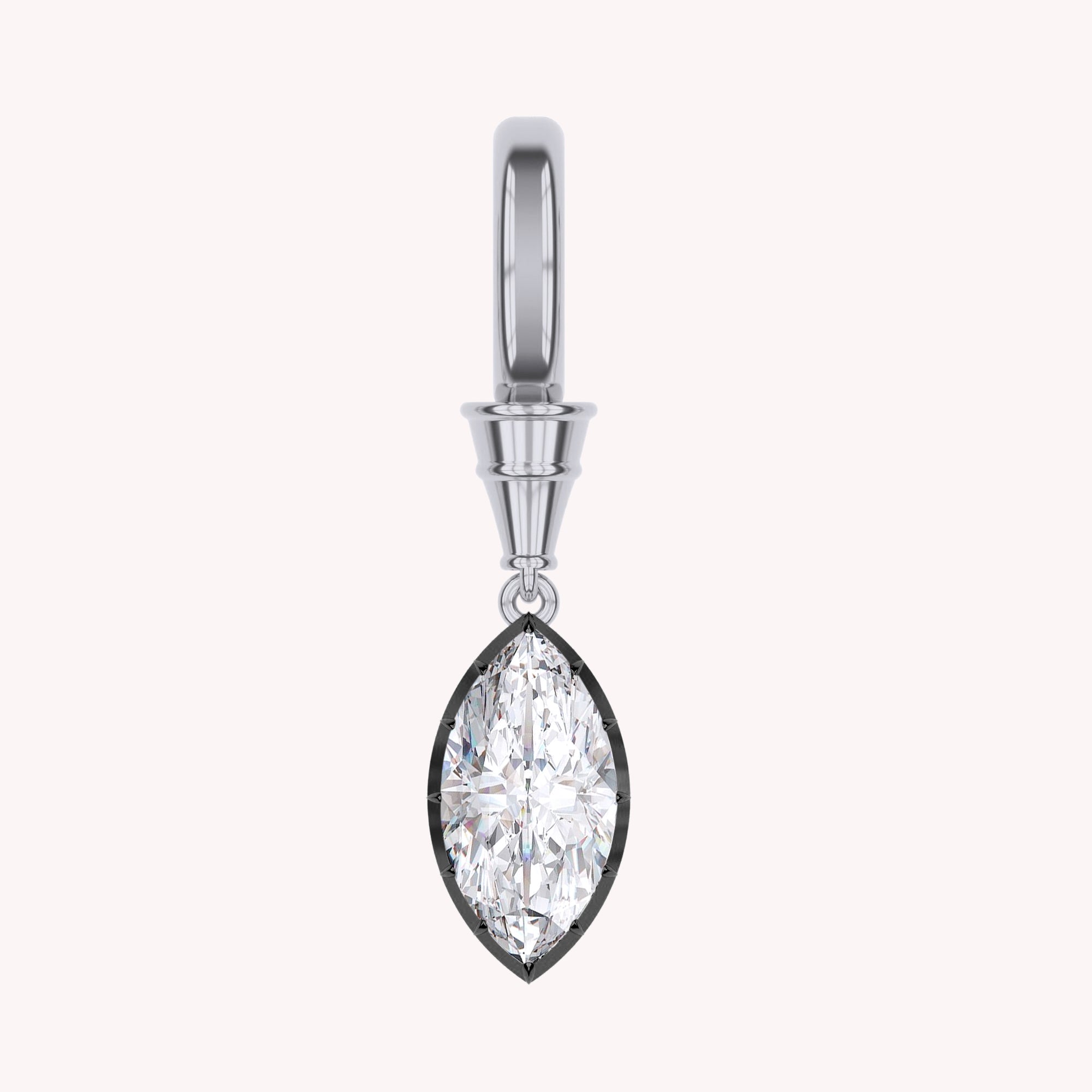 Solitaire Charm Pendant Multi Shape 3.00 Carat Lab Created Moissanite