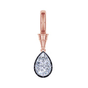 Solitaire Charm Two Tone Pendant Multi Shape 3.00 Carat Lab Created Moissanite with Black Rhodium around the Stone