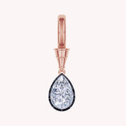 Solitaire Charm Two Tone Pendant Multi Shape 3.00 Carat Lab Created Moissanite with Black Rhodium around the Stone