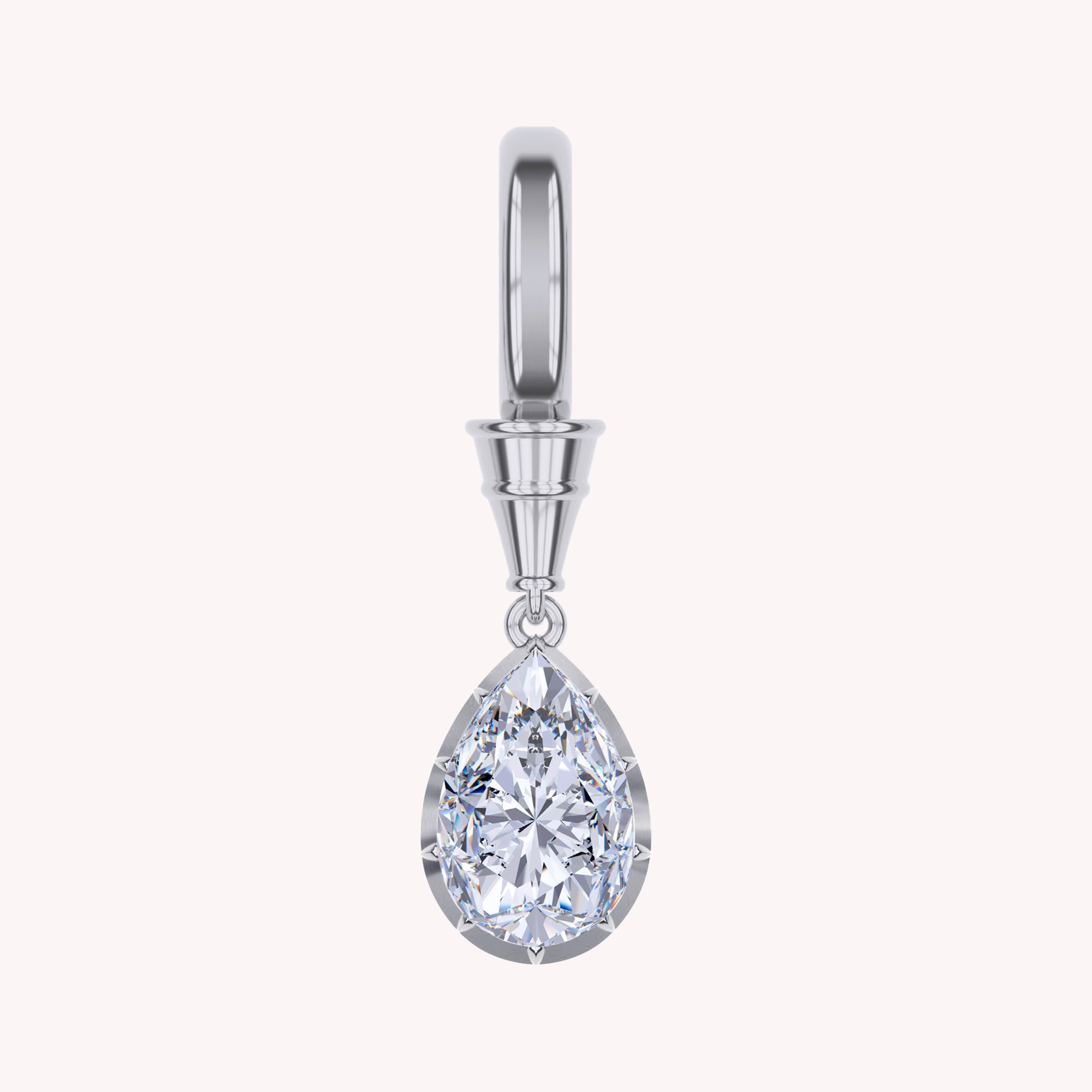 Solitaire Charm Pendant Necklace Two Tone Pendant Multi Shape 3.00 Carat Lab Created Moissanite