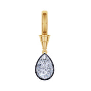 Solitaire Charm Two Tone Pendant Multi Shape 3.00 Carat Lab Created Moissanite with Black Rhodium around the Stone