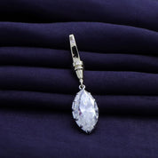 Marquise Shape 4.00 Carat Lab Created Moissanite Solitaire Charm Two Tone Pendant