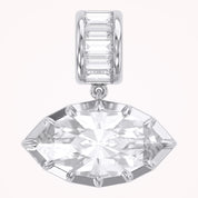 Solitaire Pendant Marquise and Baguette Lab Created Moissanite
