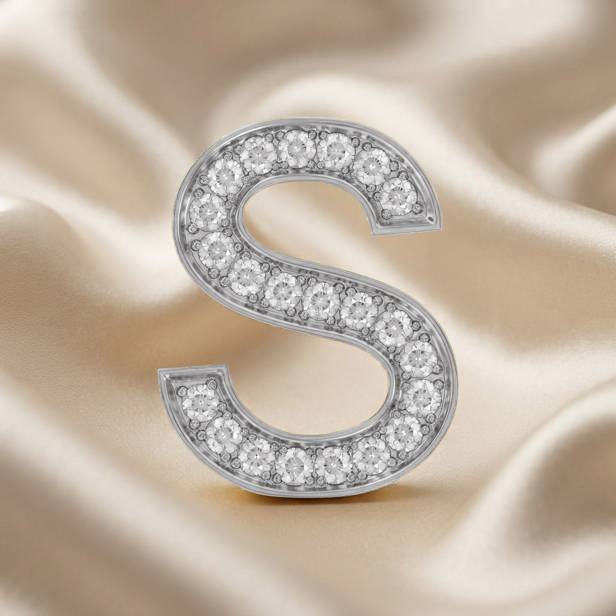 Initial Letter Pendant Round Cut Lab Grown Diamond