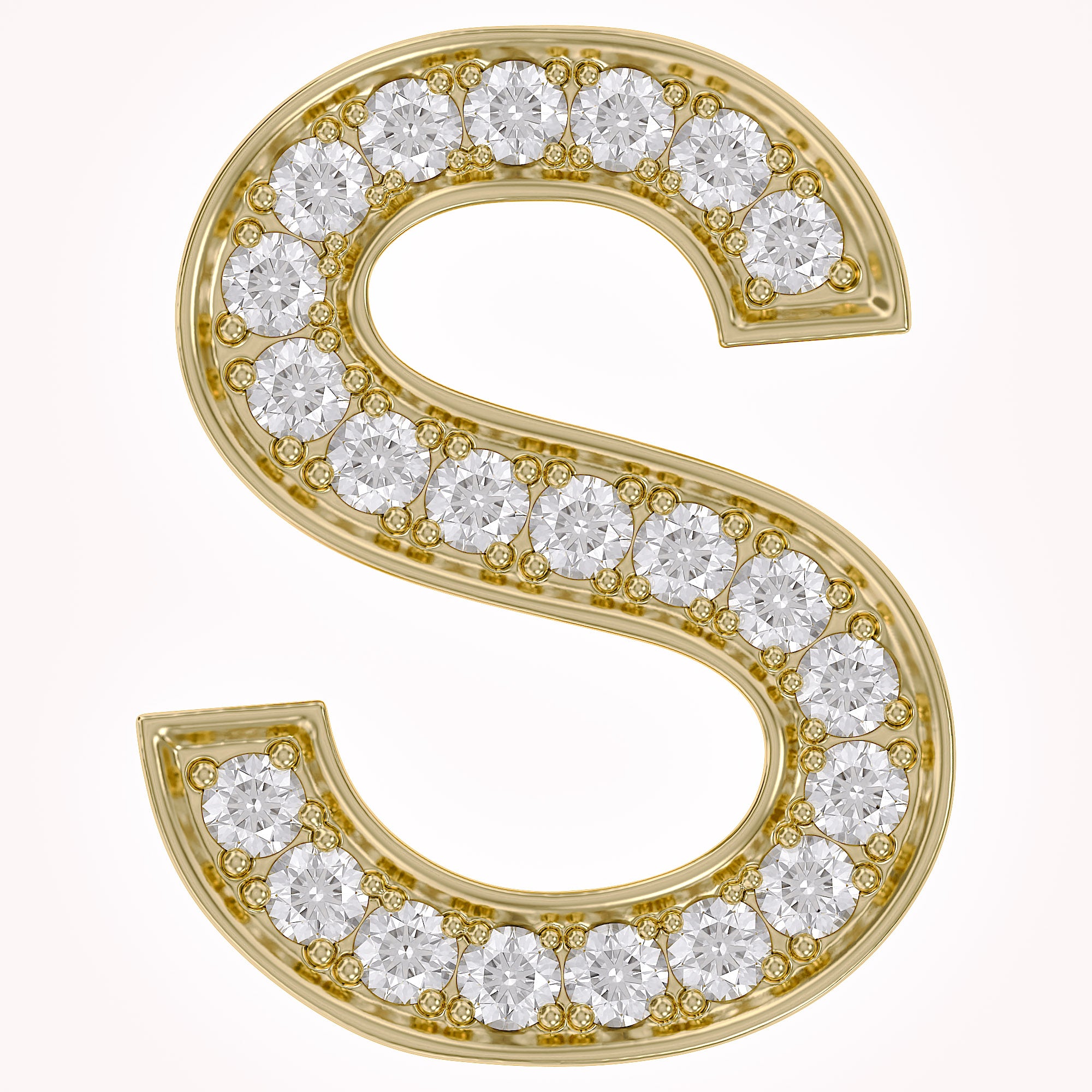 Initial Letter Pendant Round Cut Lab Grown Diamond