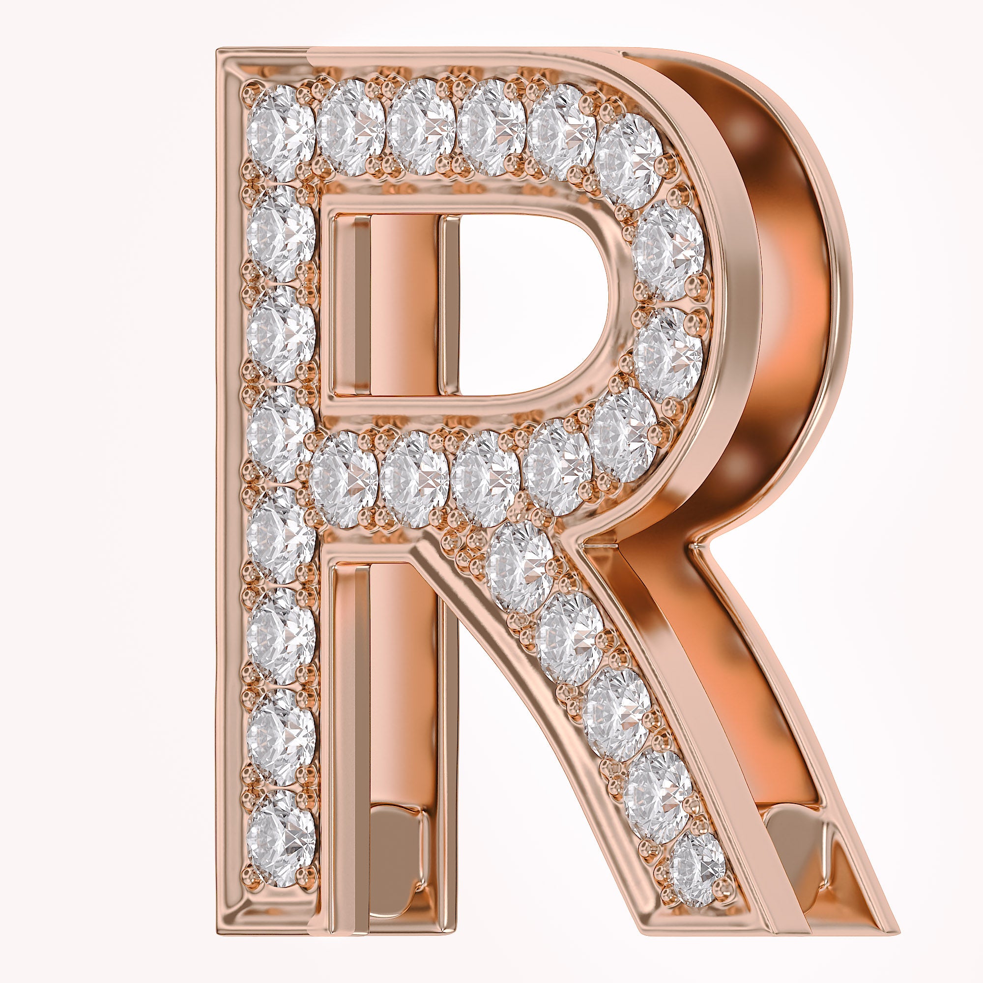 Initial Letter Pendant Round Cut Lab Grown Diamond