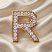 Initial Letter Pendant Round Cut Lab Grown Diamond