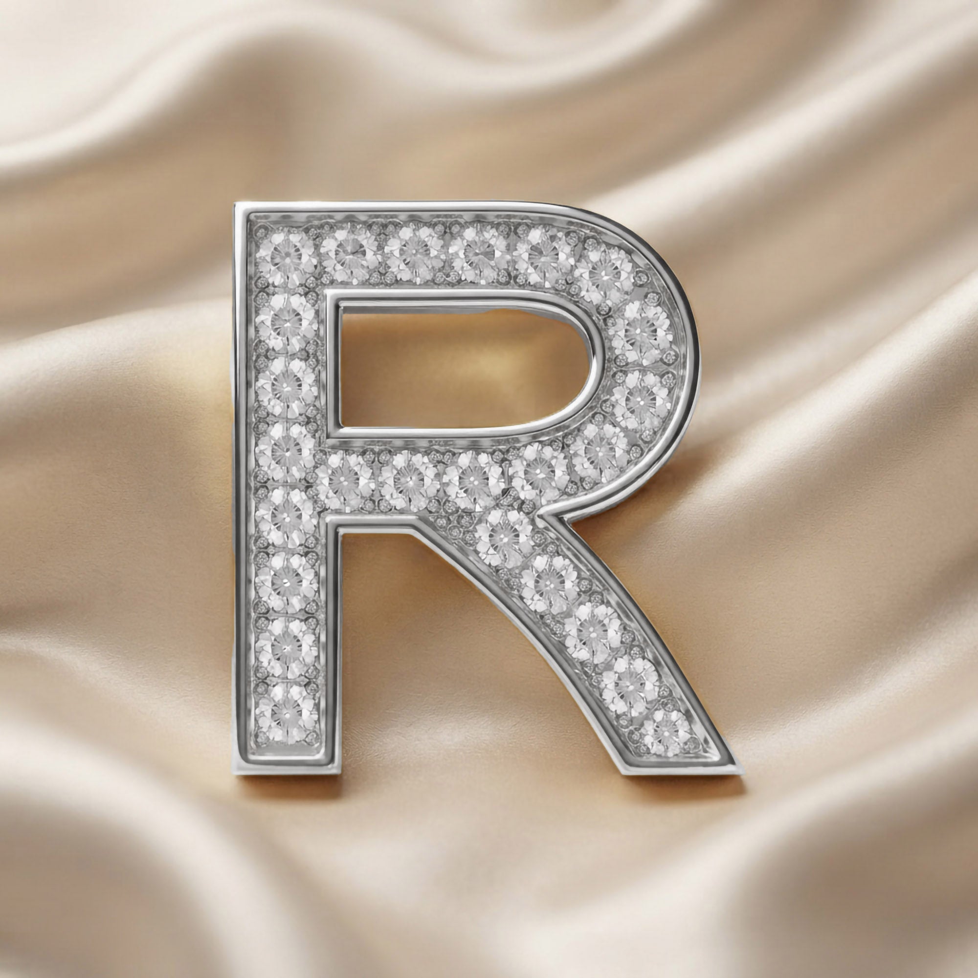 Initial Letter Pendant Round Cut Lab Grown Diamond