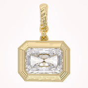 1.95 CTW Lab Grown Diamond Modern Radiant Charm Pendant