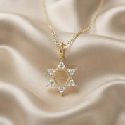 0.90 CTTW Six Triangular Lab-Grown Diamond Star of David Jewish Pendant