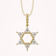 0.90 CTTW Six Triangular Lab-Grown Diamond Star of David Jewish Pendant