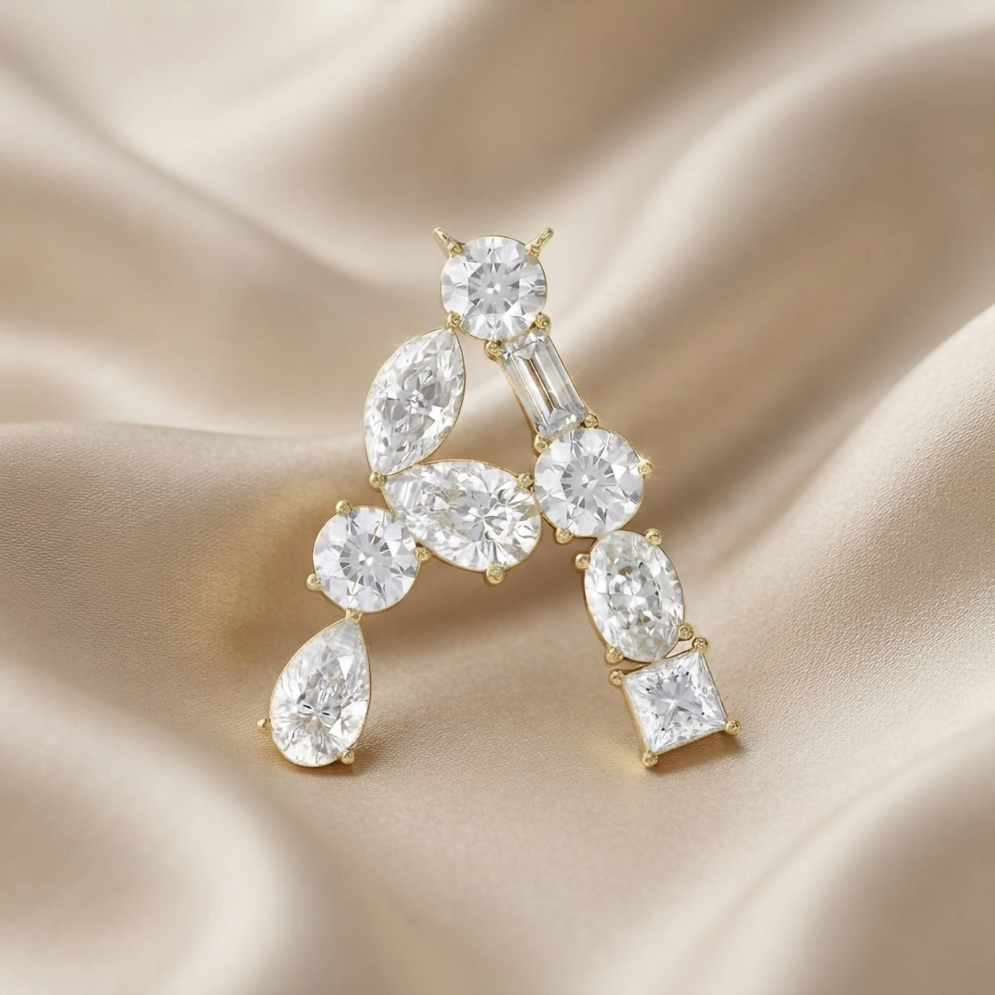 Initial Letter Pendant Multi Shape Lab Grown Diamond