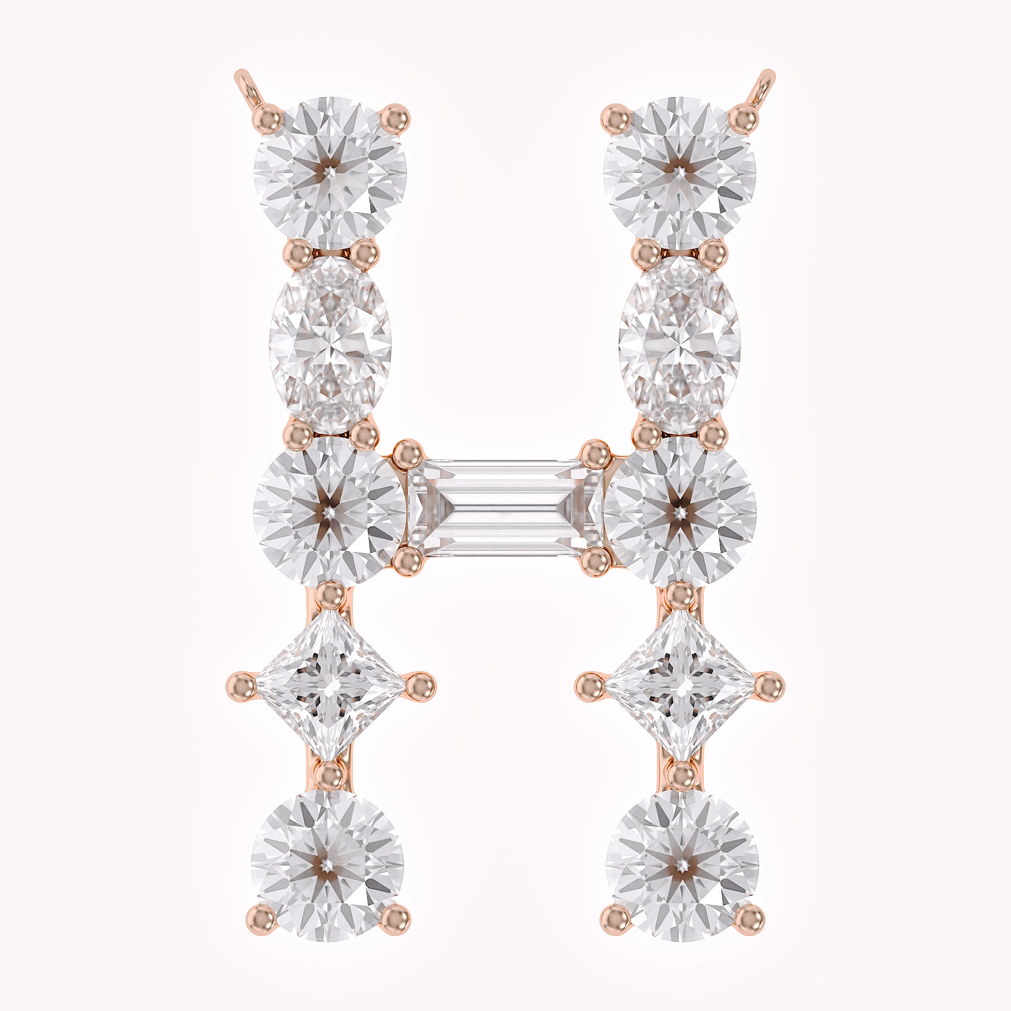 Initial Letter Pendant Multi Shape Lab Grown Diamond